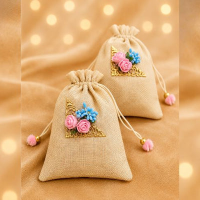 Handmade Jute Potli Bag Set