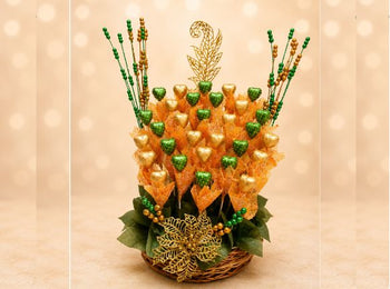 Green & Orange Chocolate Gift Basket