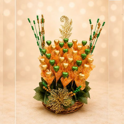 Green & Orange Chocolate Gift Basket
