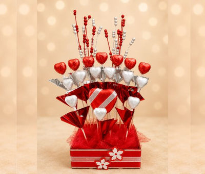 Red & White Heart Chocolate Box