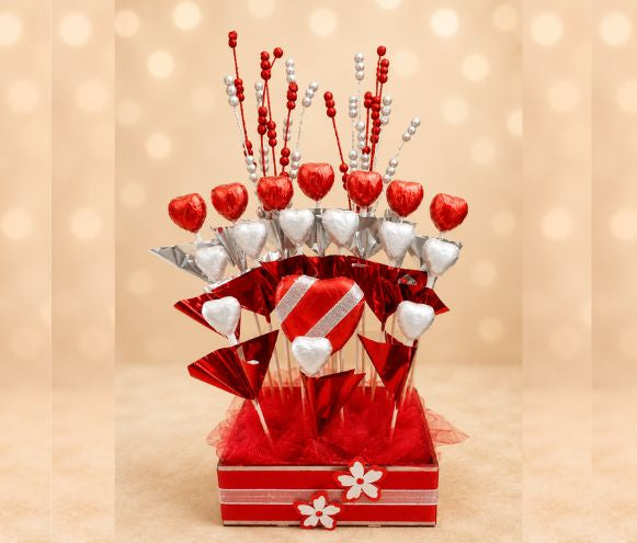 Red & White Heart Chocolate Box