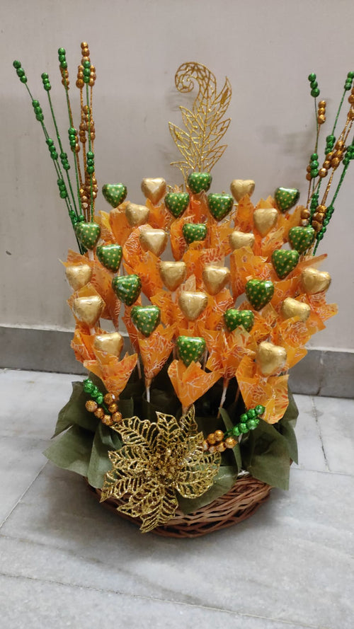 Green & Orange Chocolate Gift Basket